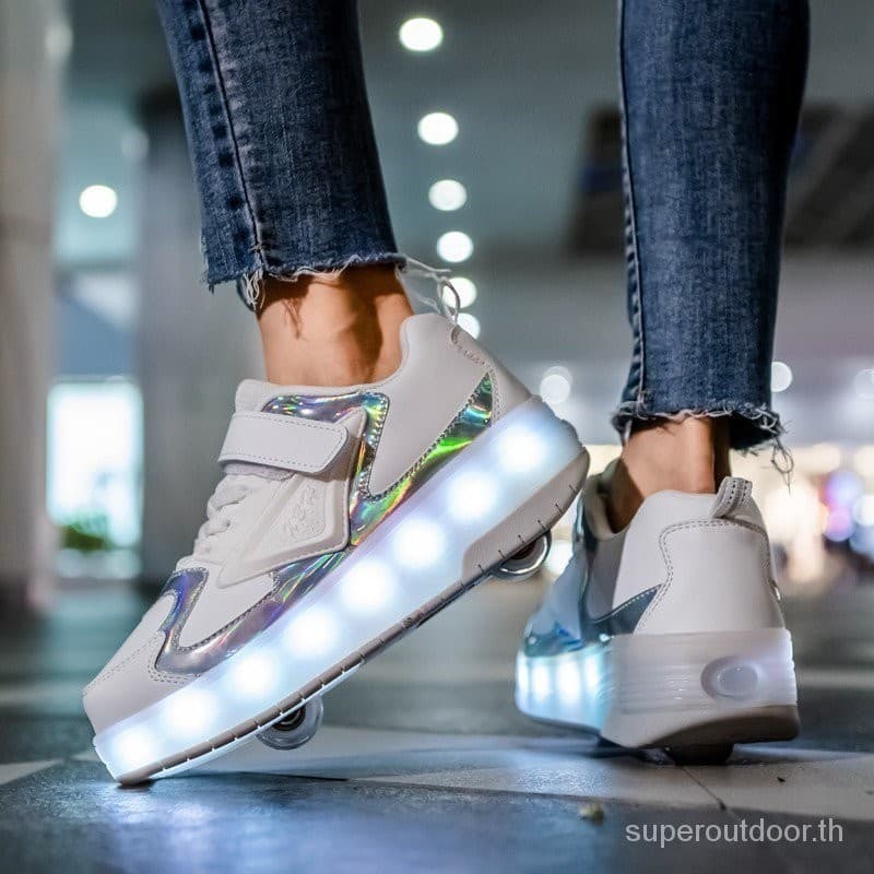 รองเท ้ าสเก ็ ต 2 ล ้ อพร ้ อมล ้ อ 790 ไฟ LED กระพริบรองเท ้ าบนล ้ อแบบชาร ์ จไฟได ้ CD888 รูปที่ 6
