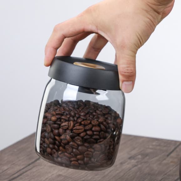 CAFETOWN® โหลแก้วสูญญากาศ แท้จากญี่ปุ่น สำหรับใส่ชา ผงชา และกาแฟ ป้องกันอากาศเข้า Glass Coffee Canister RGGB รูปที่ 6