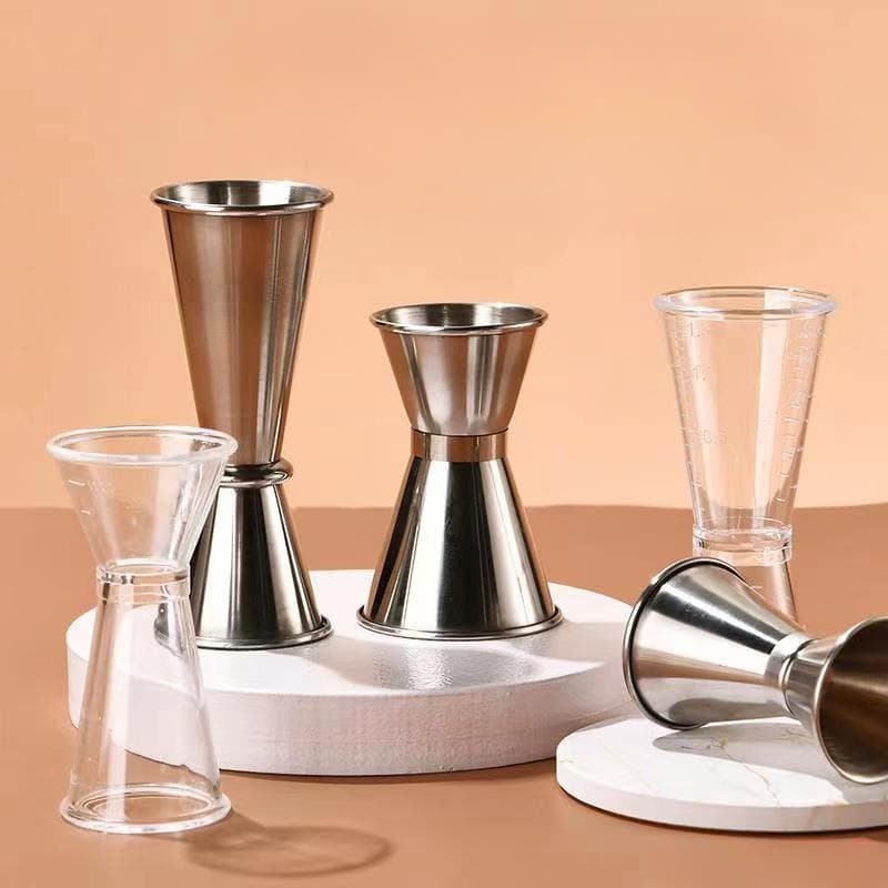 MANGO COFFEE จิ๊กเกอร์ สแตนเลส และ พลาสติก ถ้วยตวง2ด้าน แก้วชง มีสเกล Jigger รูปที่ 3