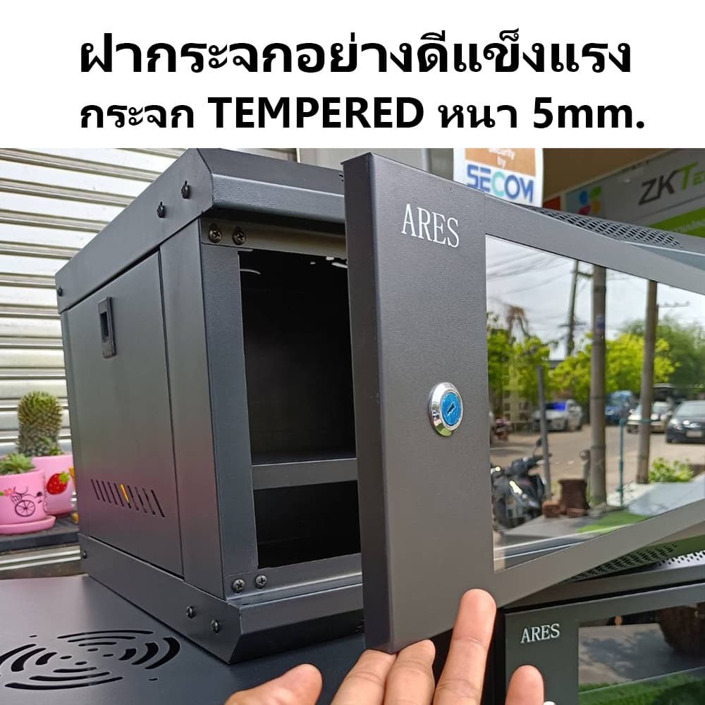 ARES Network Cabinet ตู้ Rack 6U 40CM รุ่น ARS-6UN ขนาด 53x40x30cm. ตู้แร็ค SERVER สำหรับกล้องวงจรปิด HUB รูปที่ 4