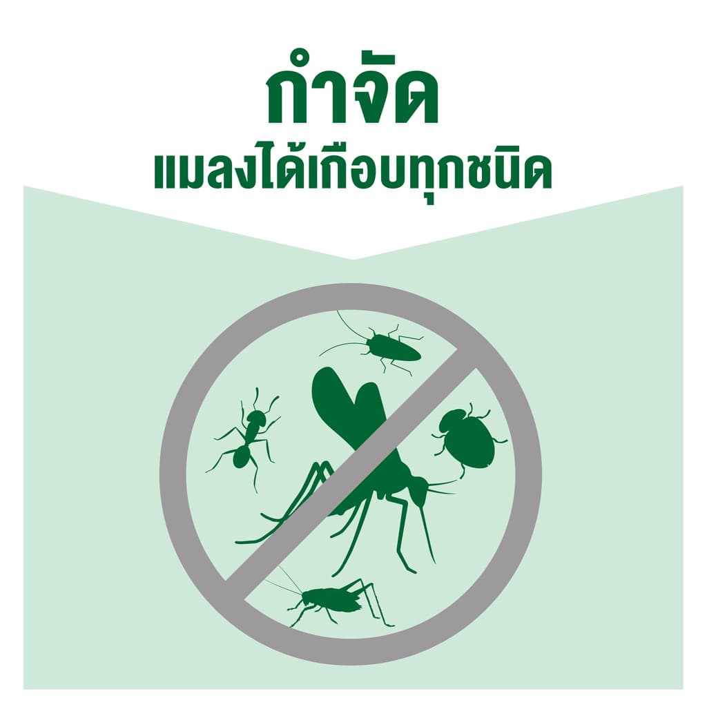 ไบกอนเขียว สเปรย์กำจัดยุง ยาฉีดยุง มด แมลงสาบ สูตรไร้สารแต่งกลิ่น สีเขียว 600 มล. Baygon Multi Insect Killer รูปที่ 5