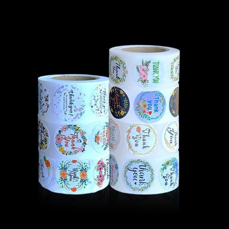สติ๊กเกอร์ขอบคุณ Thank you Sticker ติดกล่อง ฉลากสินค้า ถุงขนม 500 ดวง/ม้วน Siam Packing รูปที่ 3