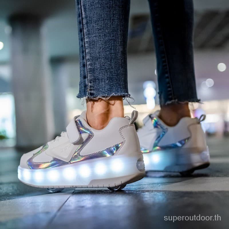 รองเท ้ าสเก ็ ต 2 ล ้ อพร ้ อมล ้ อ 790 ไฟ LED กระพริบรองเท ้ าบนล ้ อแบบชาร ์ จไฟได ้ CD888 รูปที่ 7