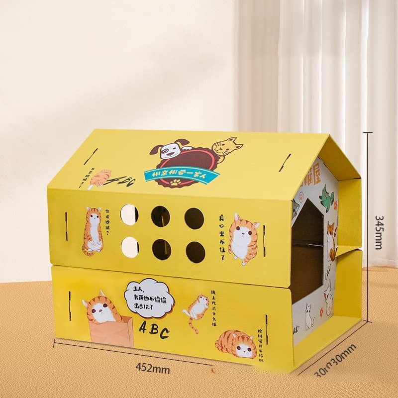 EGG บ้านแมว บ้านลับเล็บแมว พร้อมแผ่นลับเล็บ ที่นอนแมว กล่องแมว ที่ฝนเล็บแมว ที่ลับเล็บแมว บ้านแมวกระดาษ COD รูปที่ 6