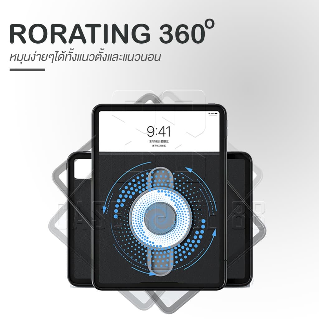 Ultra Diamond Case เคสสำหรับไอแพด Air5 Air4 Air6 Gen10 Gen9 8 7 Pro11 Pro13 หมุนได้360องศา ถอดปกได้ ปรับระดับสูง-ต่ำได้ รูปที่ 3