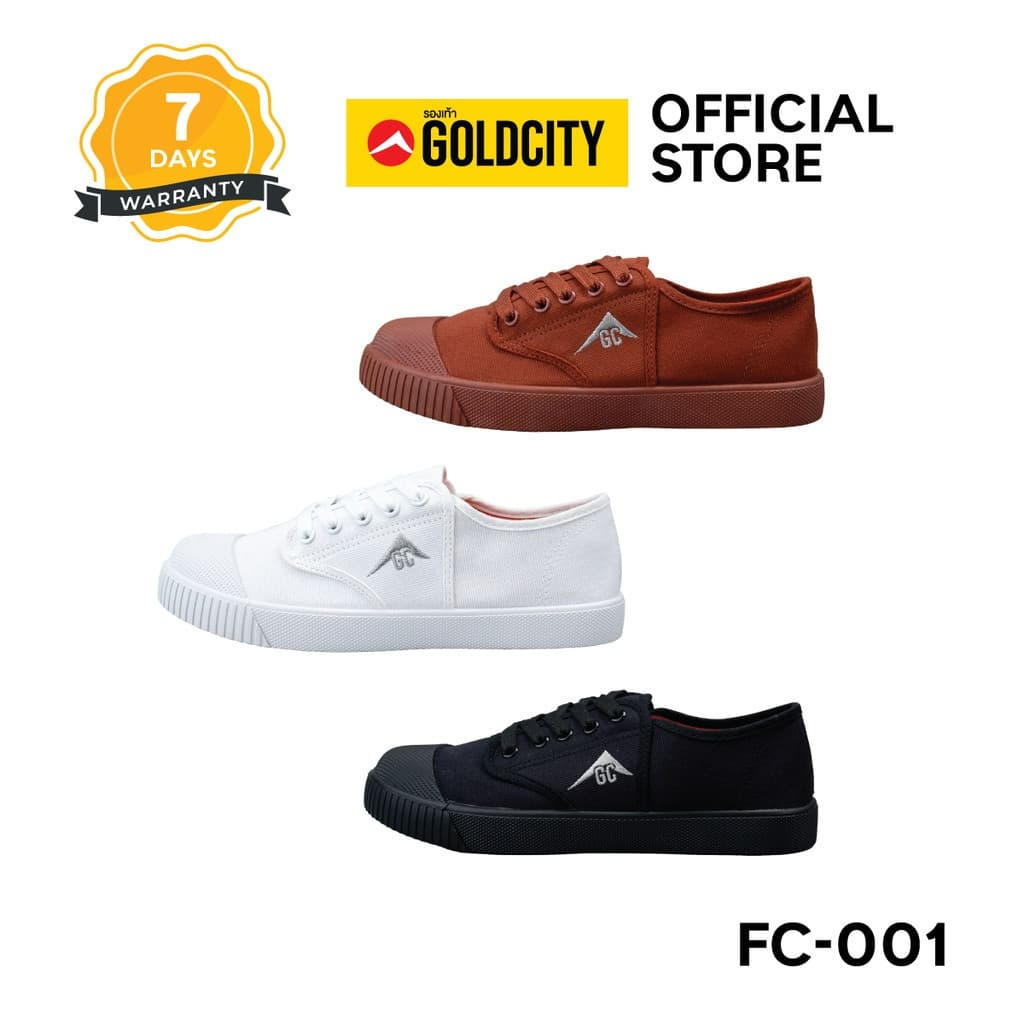 (ใบกำกับภาษีทักแชท) *แนะนำ+1ไซซ์* GOLDCITY รองเท้านักเรียน สำหรับทุกเพศทุกวัย พื้นยางพารา กันลื่น (31-45) รุ่น FC001