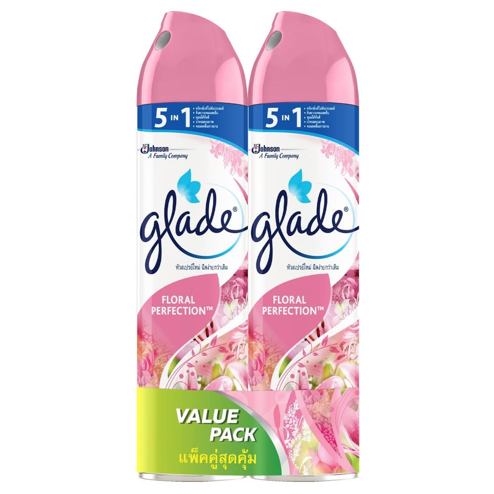เกลดสเปรย์ปรับอากาศ กลิ่นฟลอรัล 320มล. แพ็คคู่ Glade Aerosol Spray Air Freshener Floral Perfection Twin Pack 2x320ml รูปที่ 2