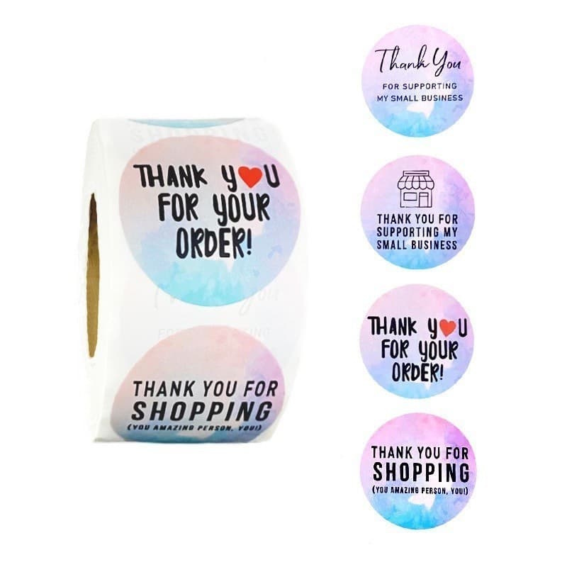 สติ๊กเกอร์ขอบคุณ Thank you Sticker ติดกล่อง ฉลากสินค้า ถุงขนม 500 ดวง/ม้วน Siam Packing รูปที่ 4