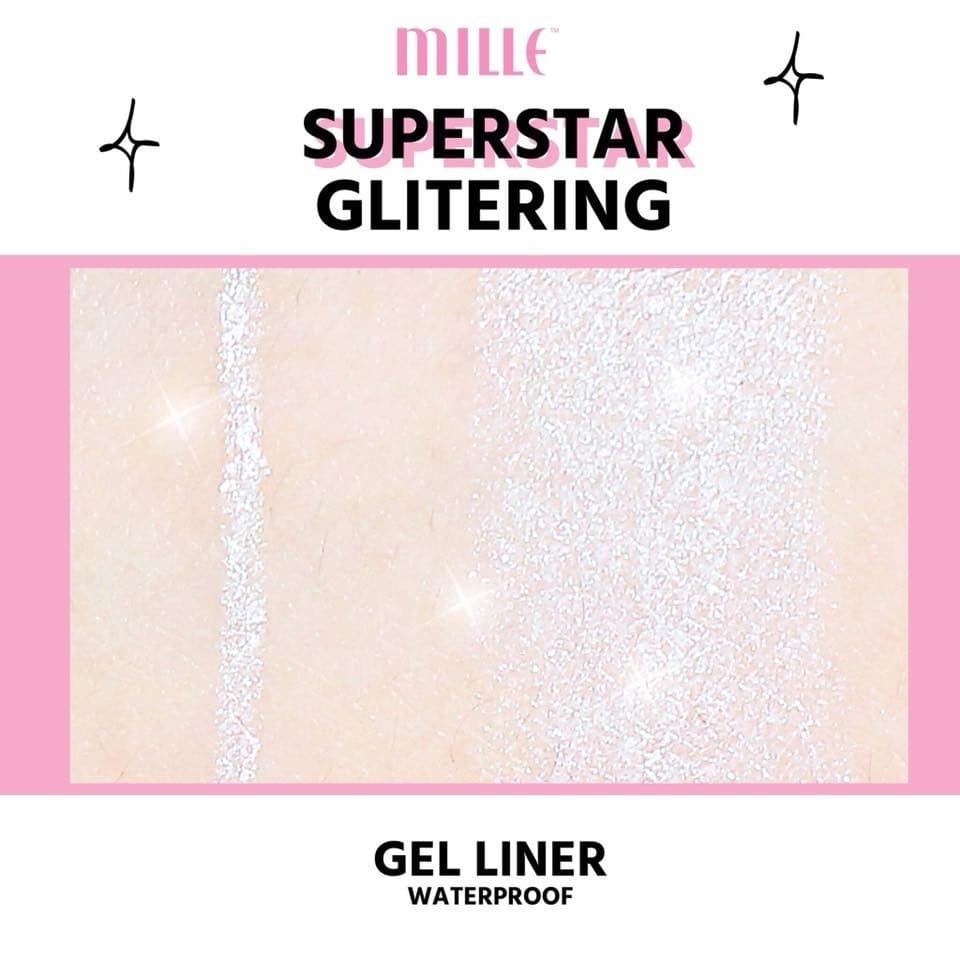 Mille ดินสออายไลเนอร์กลิตเตอร์ ดอลลี่อาย สีขาว SUPERSTAR GLITTERING GEL LINER WATERPROOF 0.5g. รูปที่ 5