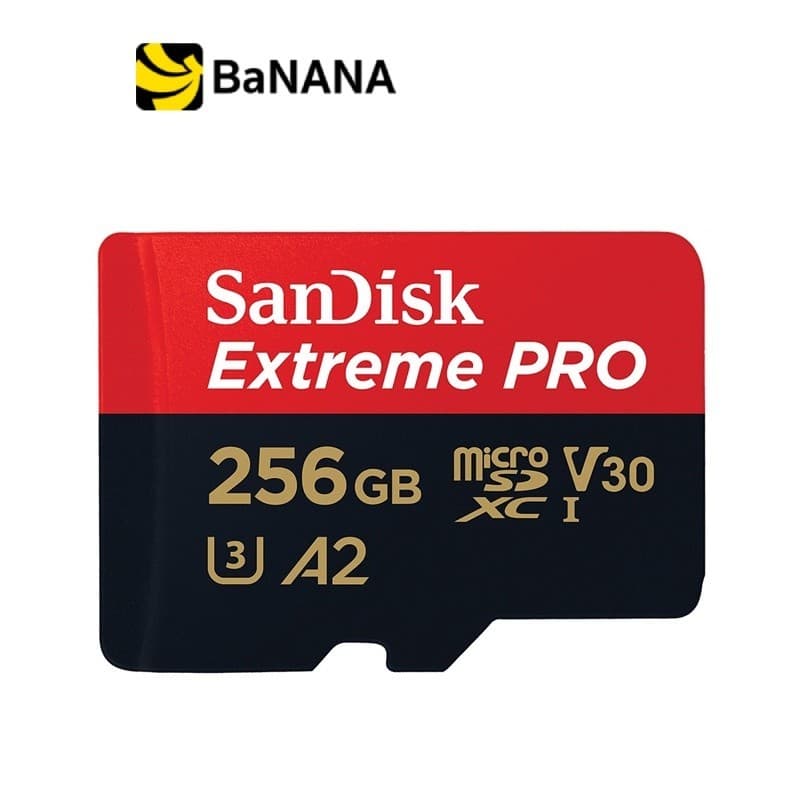 เมมโมรี่การ์ด SanDisk Extreme Pro microSDXC 256GB V30 U3 C10 A2 200MB/s R 140MB/s W with SD adaptor by Banana IT รูปที่ 1