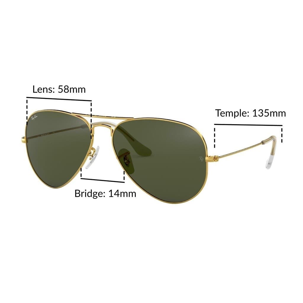 Ray-Ban Aviator large metal - RB3025 L0205 - size 58 -sunglasses แว่นกันแดด รูปที่ 2