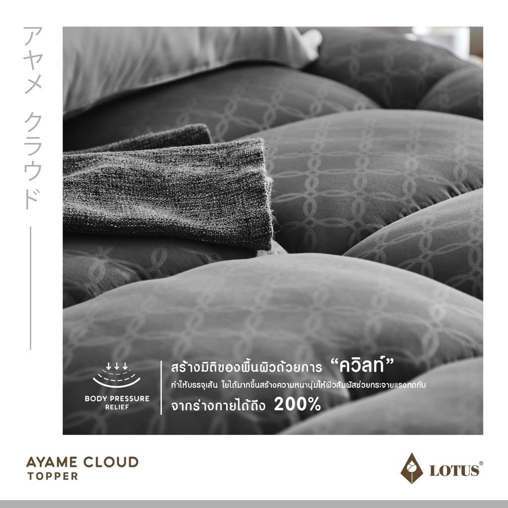 LOTUS ที่นอนนุ่มสบายกว่าขนห่านเทียม ที่นอนนาโน คลาวด์ไฟเบอร์ รุ่น Ayame Cloud หนา 4 นิ้ว จัด ในกล่อง รูปที่ 2