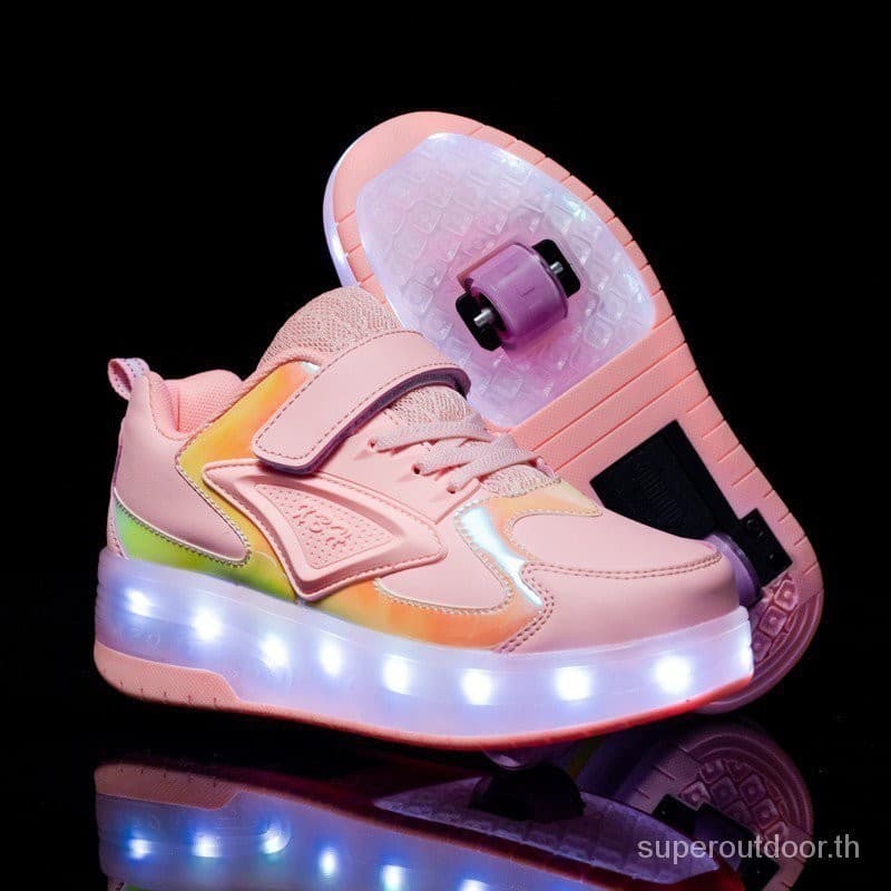 รองเท ้ าสเก ็ ต 2 ล ้ อพร ้ อมล ้ อ 790 ไฟ LED กระพริบรองเท ้ าบนล ้ อแบบชาร ์ จไฟได ้ CD888 รูปที่ 2