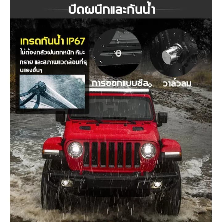 ไฟสปอตไลท์ led ไฟสีเหลือง/ไฟสีขาว/ไฟแฟลช 3 in 1 เท่า ไฟหน้ารถยนต์ 60 ลูกปัดสว่าง ไฟ led รถยนต์ ไฟสปอร์ตไลท์ 24v รูปที่ 6