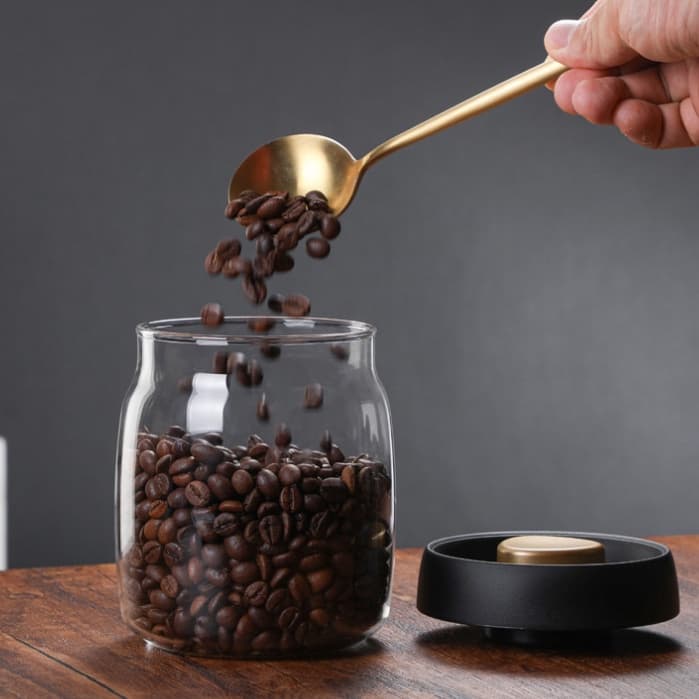 CAFETOWN® โหลแก้วสูญญากาศ แท้จากญี่ปุ่น สำหรับใส่ชา ผงชา และกาแฟ ป้องกันอากาศเข้า Glass Coffee Canister RGGB รูปที่ 8