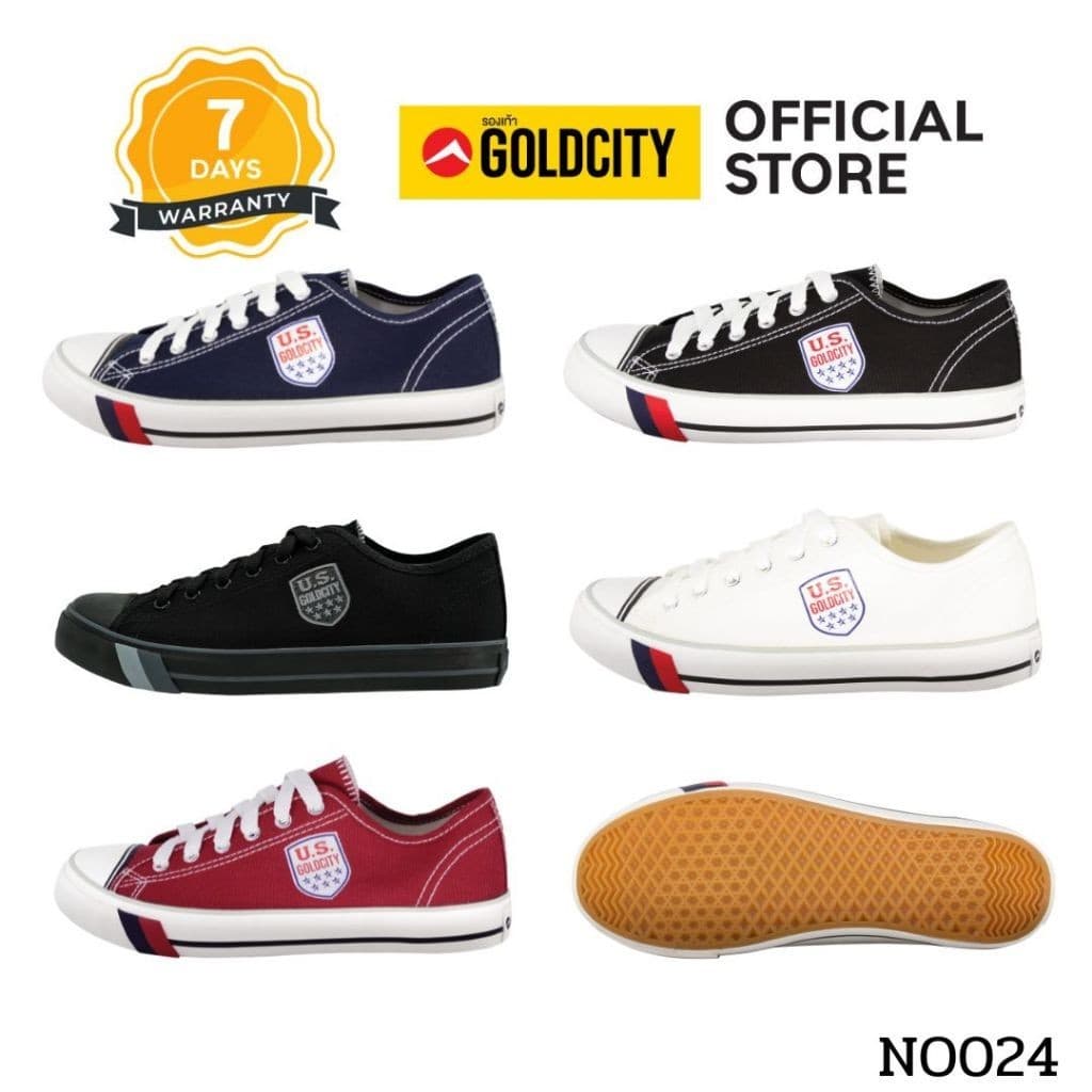 GOLDCITY รองเท้าผ้าใบ แฟชั่น แบบผูกเชือก UNISEX ใส่สบาย น้ำหนักเบา กันลื่น รุ่น NO024 รูปที่ 1