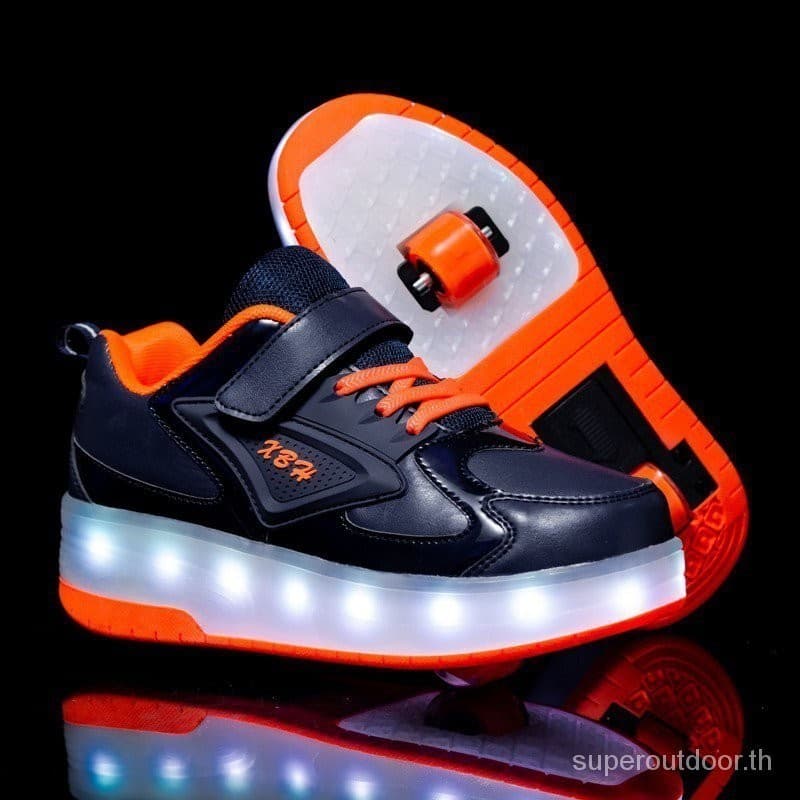 รองเท ้ าสเก ็ ต 2 ล ้ อพร ้ อมล ้ อ 790 ไฟ LED กระพริบรองเท ้ าบนล ้ อแบบชาร ์ จไฟได ้ CD888 รูปที่ 3