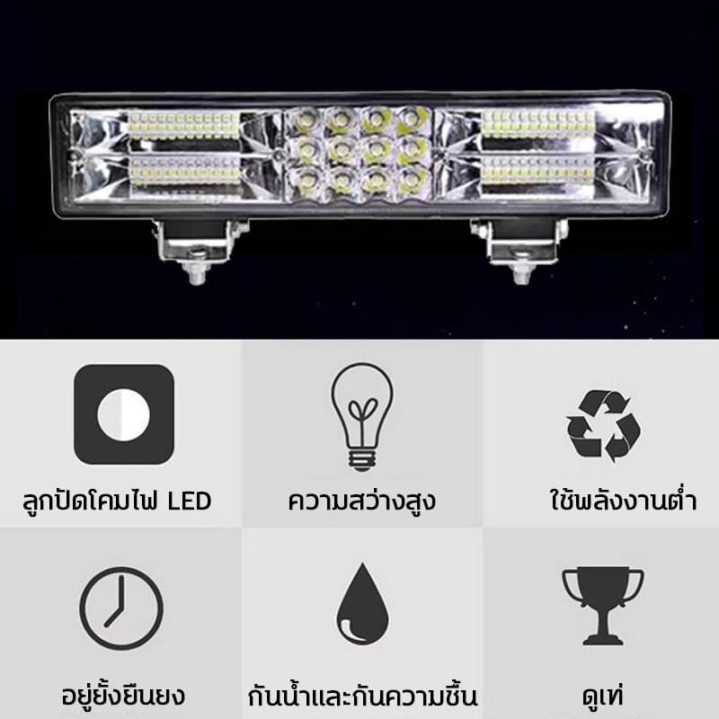 ไฟสปอตไลท์ led ไฟสีเหลือง/ไฟสีขาว/ไฟแฟลช 3 in 1 เท่า ไฟหน้ารถยนต์ 60 ลูกปัดสว่าง ไฟ led รถยนต์ ไฟสปอร์ตไลท์ 24v รูปที่ 8
