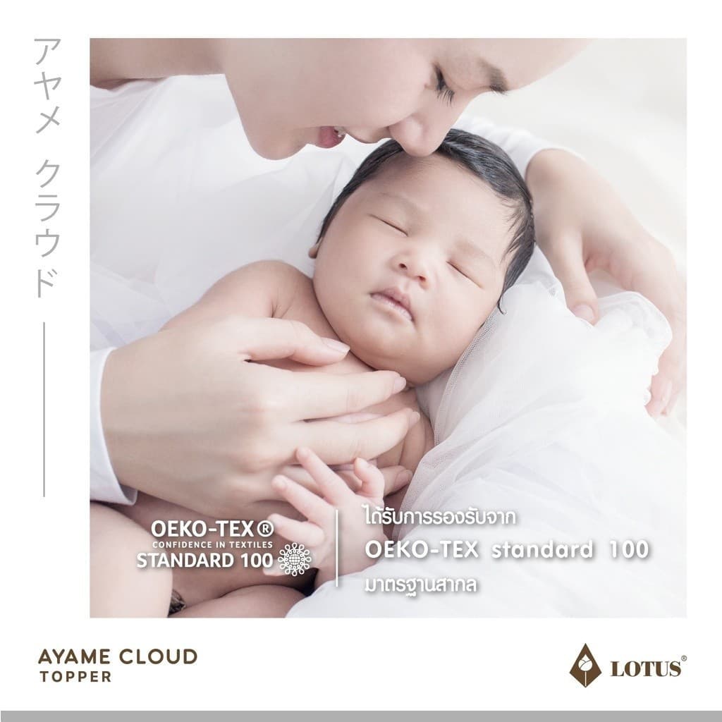 LOTUS ที่นอนนุ่มสบายกว่าขนห่านเทียม ที่นอนนาโน คลาวด์ไฟเบอร์ รุ่น Ayame Cloud หนา 4 นิ้ว จัด ในกล่อง รูปที่ 3