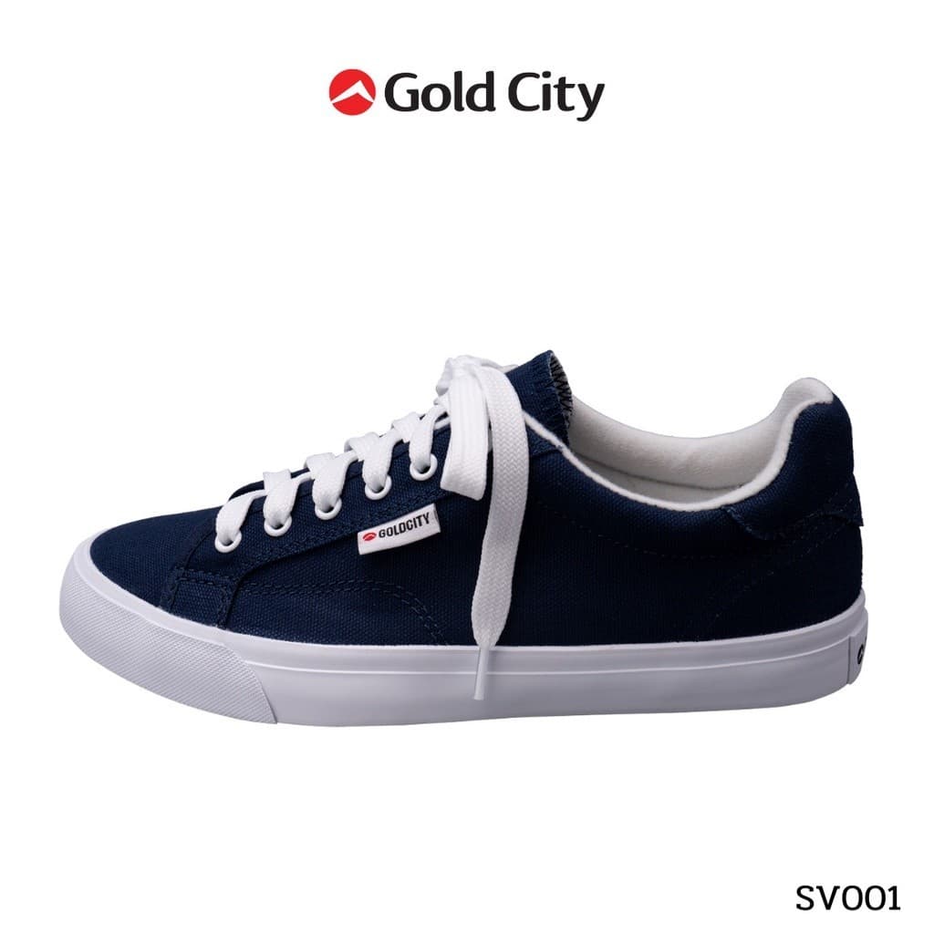 รองเท้าผ้าใบ ผูกเชือก พื้นยางพารา สีดำ SIZE 37-45 ส่งตรงจากโรงงานแท้100% GOLDCITY รุ่น SV001 รูปที่ 6