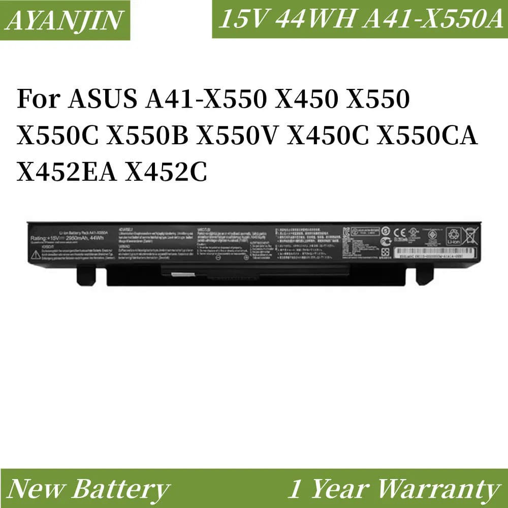ใหม่15V 44WH 2950MAh แบตเตอรี่แล็ปท็อป A41-X550A สำหรับ ASUS A41-X550 X450 X550 X452EA X550V X450C X550CA
