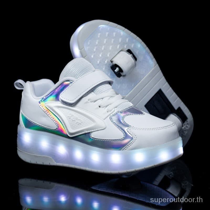 รองเท ้ าสเก ็ ต 2 ล ้ อพร ้ อมล ้ อ 790 ไฟ LED กระพริบรองเท ้ าบนล ้ อแบบชาร ์ จไฟได ้ CD888 รูปที่ 4