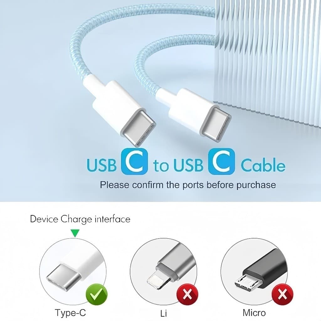 GenesVilla สายชาร์จ USB Type C To L สาย PD 20W 60W Fast Charge Data Cable คุณภาพสูง สําหรับ IP Pad รูปที่ 4