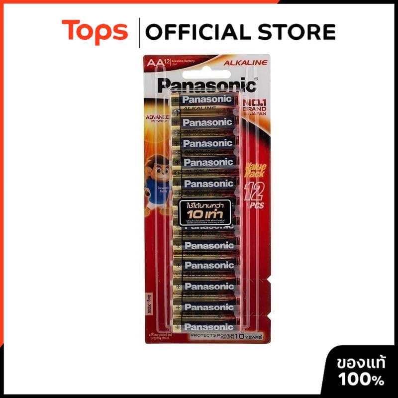 PANASONIC พานาโซนิคถ่านอัลคาไลน์AA รุ่นLR6T12BL แพค 12 รูปที่ 1