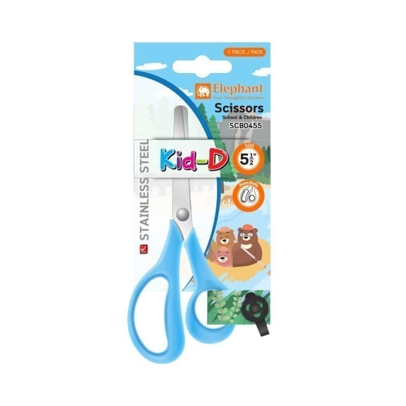 Elephant กรรไกร กรรไกรตัดกระดาษ 5 1/2 นิ้ว รุ่น SCB0455 Kid-D สีฟ้า จำนวน 1 เล่ม รูปที่ 2