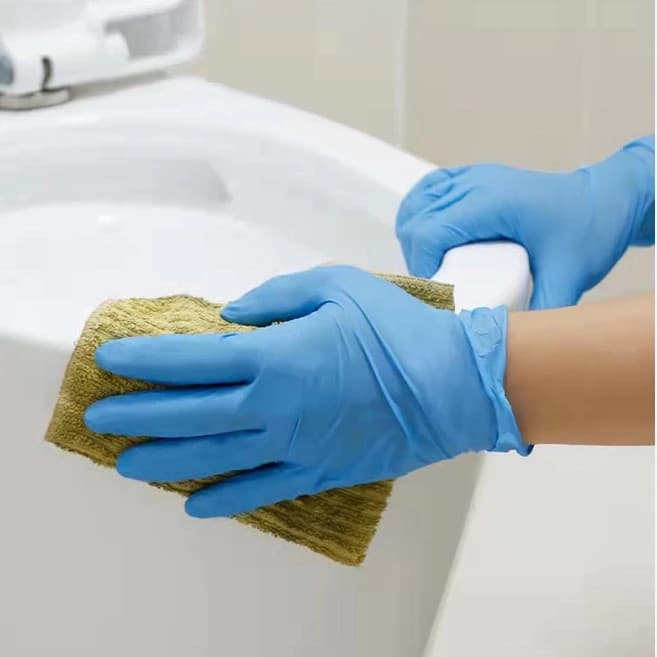 ถุงมือไนไตร ไม่มีแป้ง 100 ชิ้น/กล่อง ถุงมือยาง สัมผัสอาหารได้ Nitrile Glove มี 3สีให้เลือก รูปที่ 3