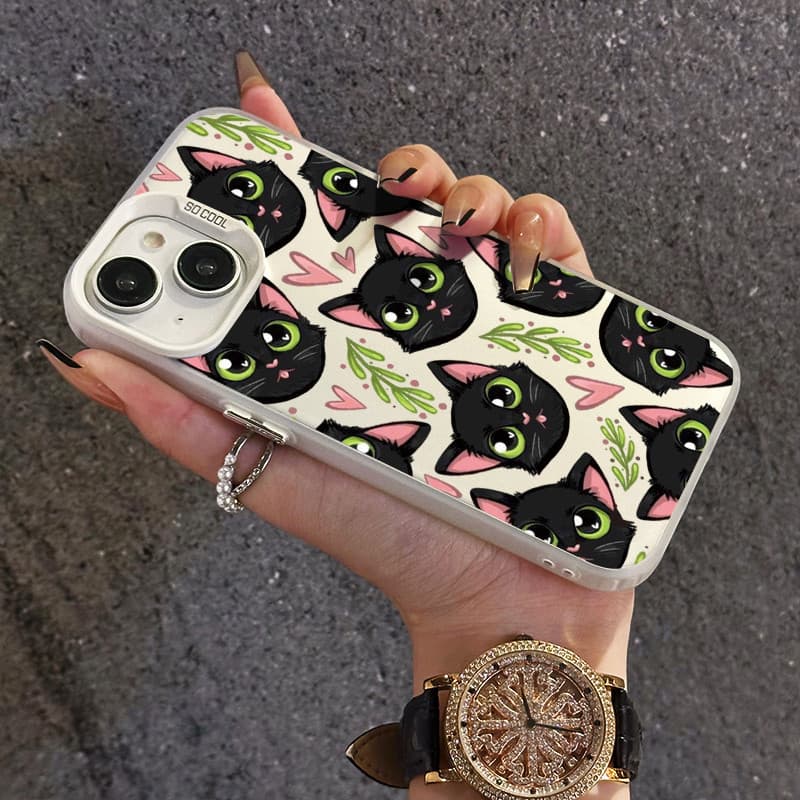 เคสสำหรับ iPhone 6 Plus 6s Plus 7 Plus 8 Plus SE 2020 X Xr Xs Max เคสโทรศัพท์ผู้หญิงแมวน่ารัก รูปที่ 7