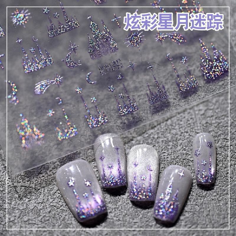 สติกเกอร์ติดเล็บ เพิ่มความระยิบระยับ แผ่นละ 9 บาท มี2สีให้เลืิก สินค้า ในไทย รูปที่ 3