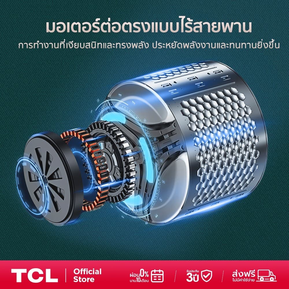 TCL WASH & DRY ซัก 10Kg. อบ 7Kg. รุ่น WT11EPWDG เครื่องซักอบฝาหน้า มอเตอร์ Inverter ประหยัดไฟ รับประกันมอเตอร์ 20 ปี รูปที่ 5