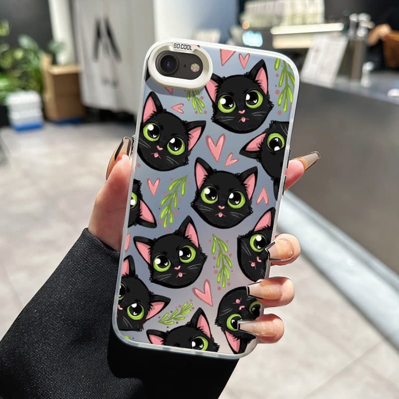 เคสสำหรับ iPhone 6 Plus 6s Plus 7 Plus 8 Plus SE 2020 X Xr Xs Max เคสโทรศัพท์ผู้หญิงแมวน่ารัก รูปที่ 2
