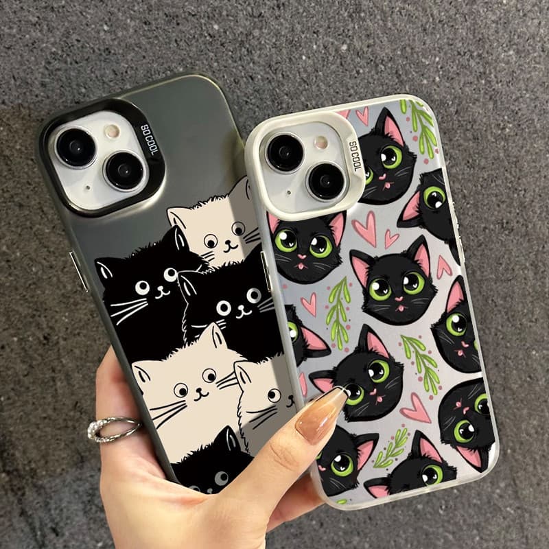 เคสสำหรับ iPhone 6 Plus 6s Plus 7 Plus 8 Plus SE 2020 X Xr Xs Max เคสโทรศัพท์ผู้หญิงแมวน่ารัก รูปที่ 4