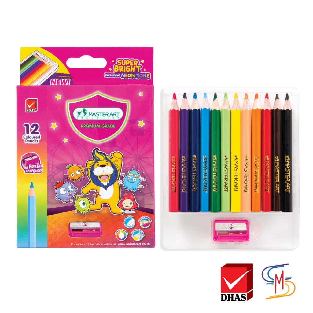 Master Art มาสเตอร์อาร์ต สีไม้ ดินสอสีไม้ แท่งสั้น 12 สี จำนวน 6 กล่อง รูปที่ 2