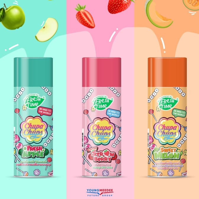 FreshTime X Chupa Chups สเปรย์หอมปรับอากาศ สเปรย์ดับกลิ่นห้อง สเปรย์ ฉีดห้องหอม น้ำหอมติดห้อง 450ml รูปที่ 3