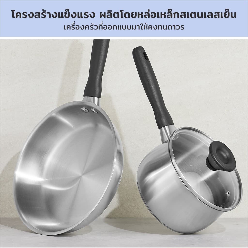 MEYER LUNA SS เครื่องครัวสเตนเลส สตีล กระทะทรงตื้น 28 ซม 71805-T รูปที่ 5