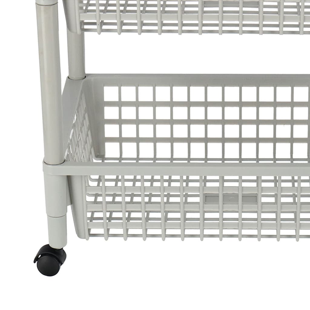 KASSA HOME ชั้นวางของพลาสติกอเนกประสงค์พร้อมล้อเลื่อน 4 ชั้น รุ่น VCP-4Tiers ขนาด 32x46x92 ซม. สีเทา รูปที่ 5