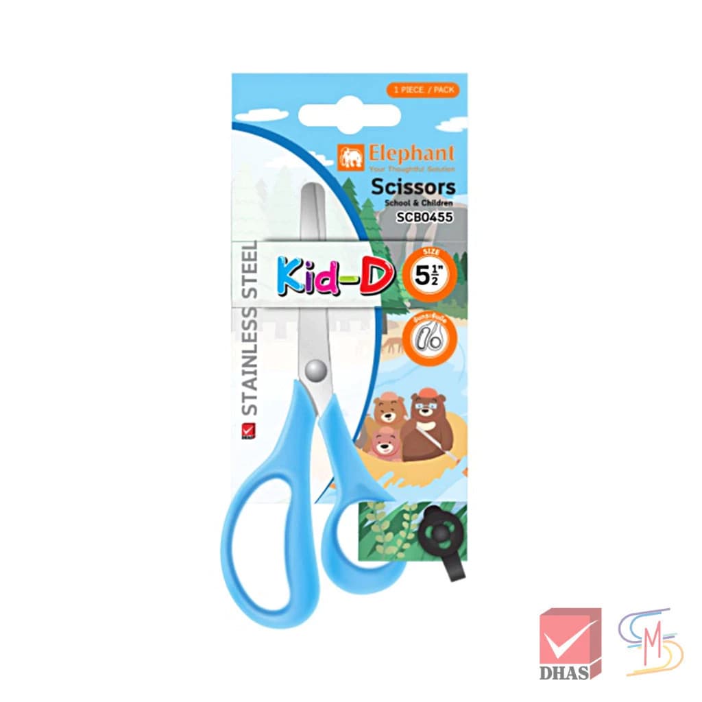 Elephant ตราช้าง กรรไกร SCB0455 (KID-D) ขนาด 5 1/2 นิ้ว สีฟ้า