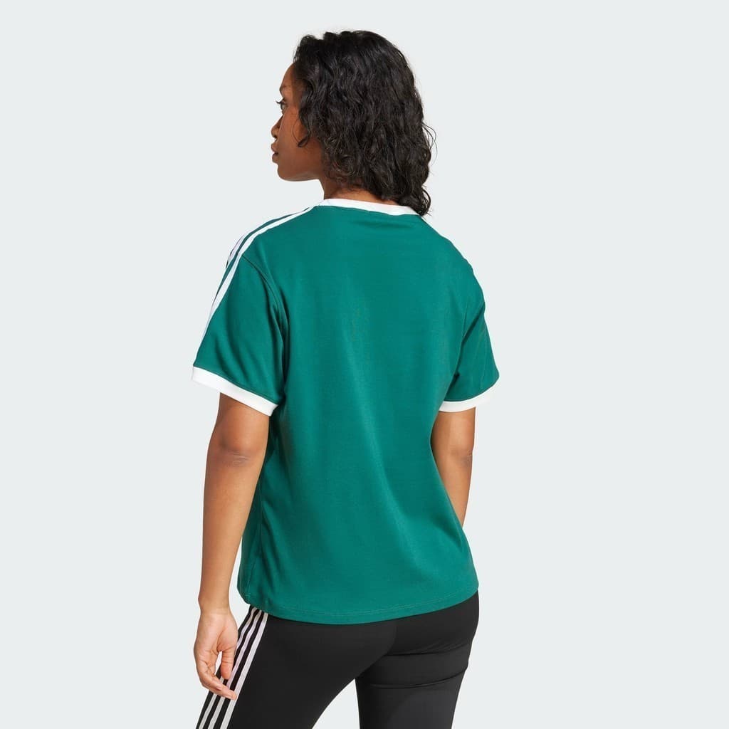 adidas ไลฟ์สไตล์ เสื้อยืด 3-Stripes ผู้หญิง สีเขียว JD4571 รูปที่ 2