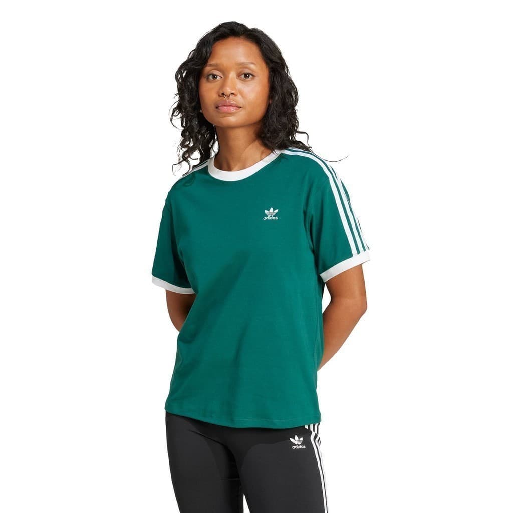 adidas ไลฟ์สไตล์ เสื้อยืด 3-Stripes ผู้หญิง สีเขียว JD4571 รูปที่ 4