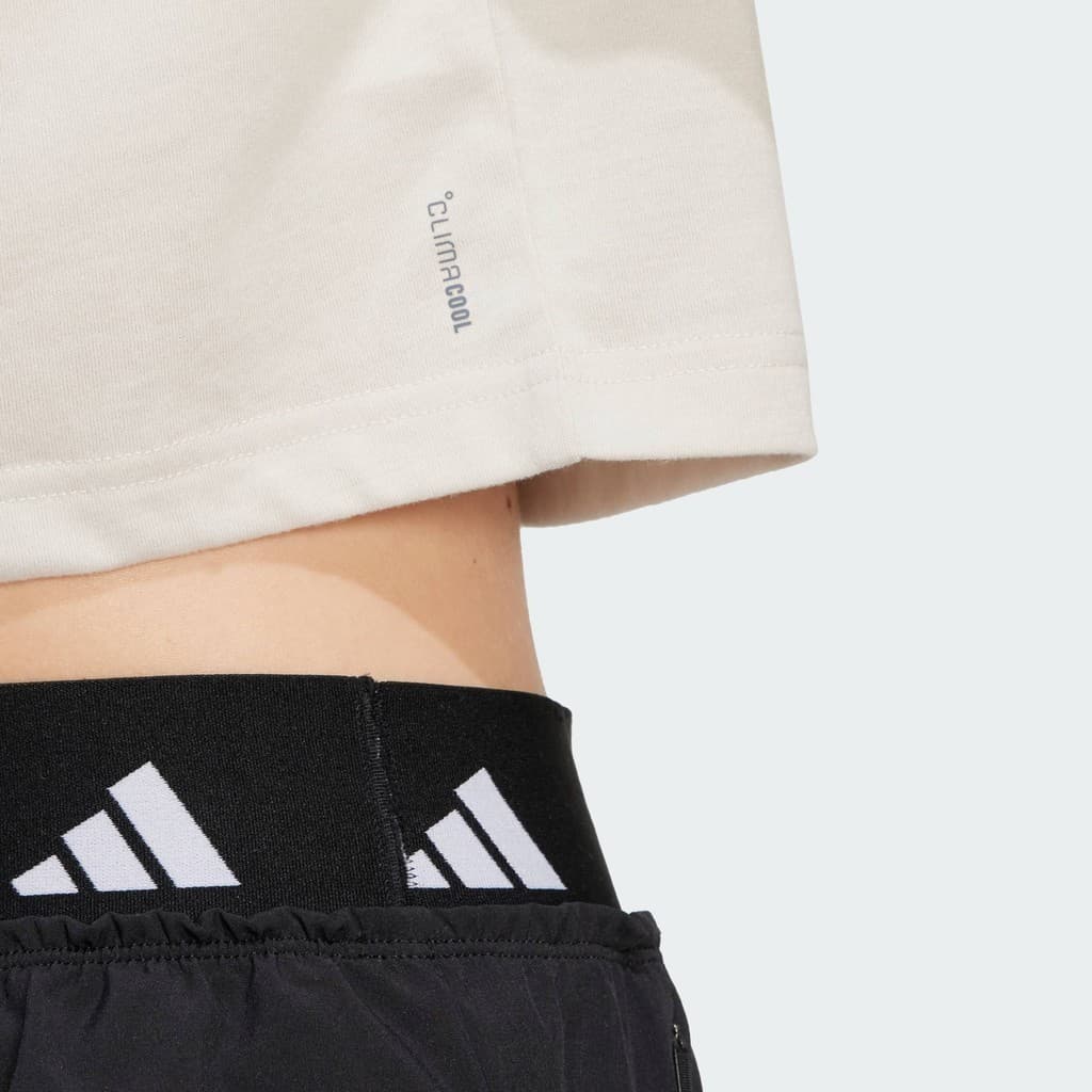 adidas Gym & Training เสื้อยืดออกกำลังกายทรงบ็อกซี Train Essentials ผู้หญิง สีเบจ JE6169 รูปที่ 6