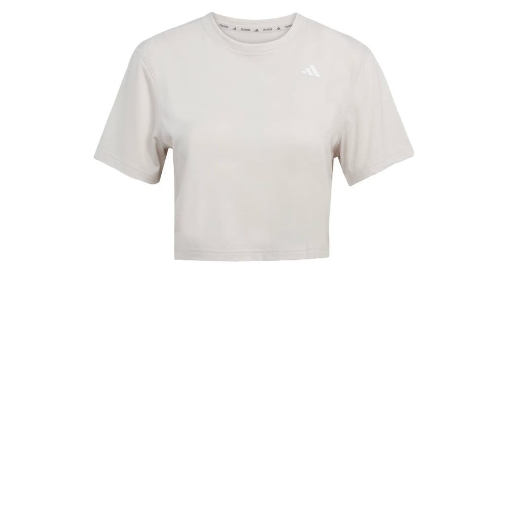 adidas Gym & Training เสื้อยืดออกกำลังกายทรงบ็อกซี Train Essentials ผู้หญิง สีเบจ JE6169 รูปที่ 7