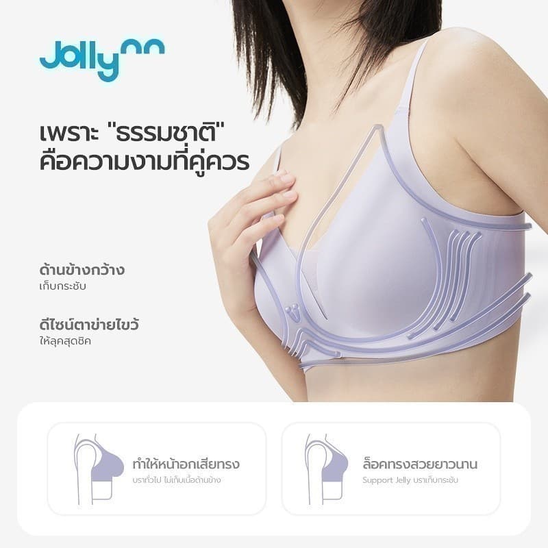 Jollynn Support Jelly Fit Technology เสื้อในไร้ตะเข็บ ไม่ระคายเคืองผิว ยืดหยุ่นสูง กระชับ ทรงสวย ไร้โครง wireless โจลีน รูปที่ 5
