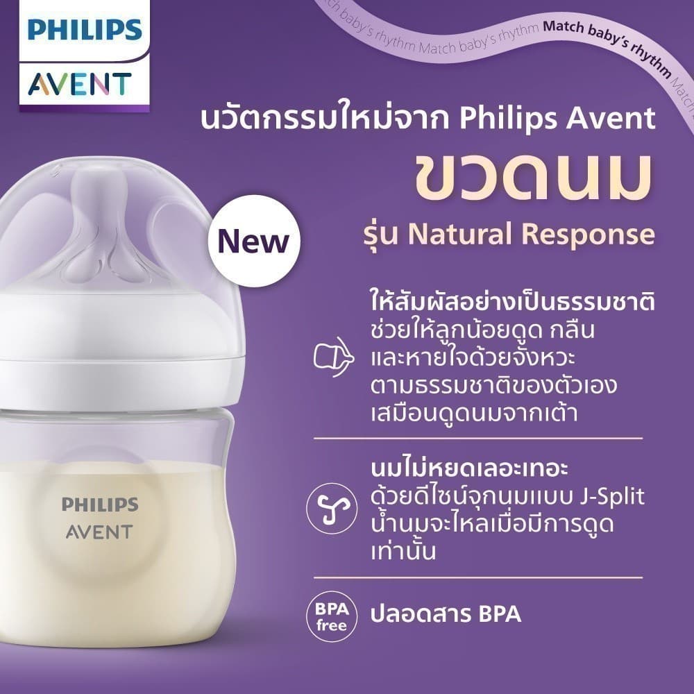 Philips Avent ฟิลิปส์ เอเวนท์ ขวดนม Natural พร้อมตัวระบายอากาศ Airfree Vent ขนาด 4 ออนซ์/125 มล. แพ็คคู่ รุ่น SCY670/02 รูปที่ 7