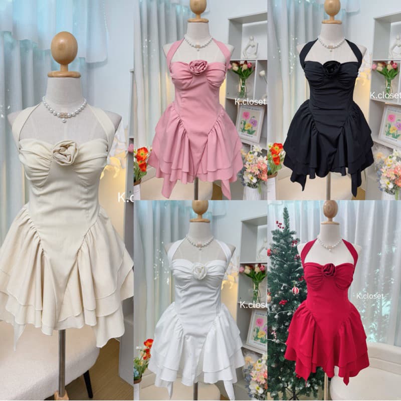เดรสแขนตุ๊กตาลายดอก เดรสสาวอวบใส่ได้มีถึงอก 45 เดรสน่ารัก เสื้อผ้าผู้หญิง รูปที่ 5