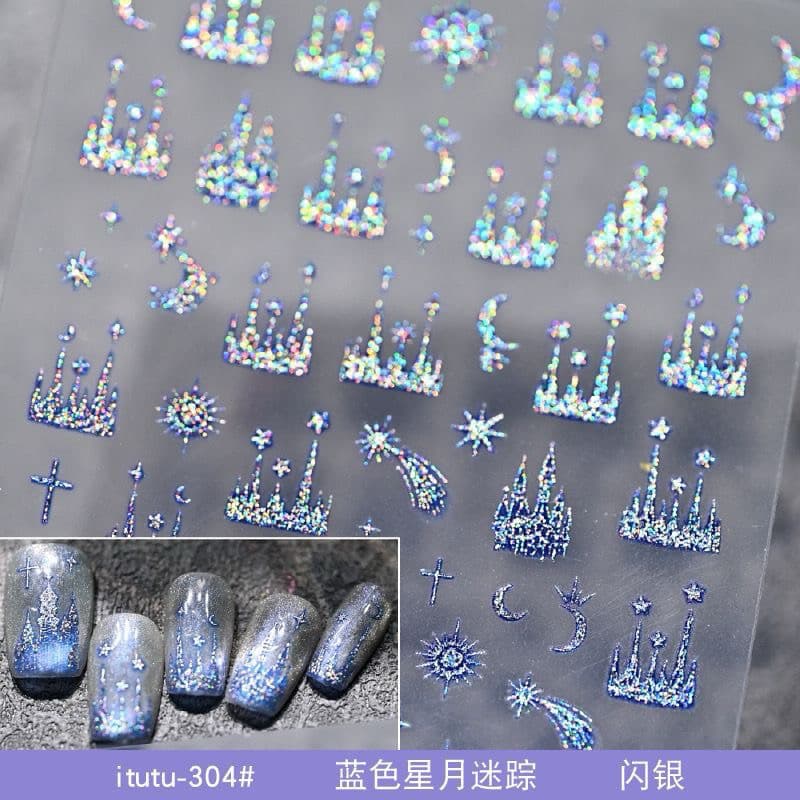 สติกเกอร์ติดเล็บ เพิ่มความระยิบระยับ แผ่นละ 9 บาท มี2สีให้เลืิก สินค้า ในไทย รูปที่ 7