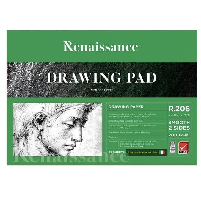 Renaissance สมุดวาดเขียนสีน้ำ 200 แกรม รุ่น R-206 ขนาด A3 - 1 เล่ม รูปที่ 2
