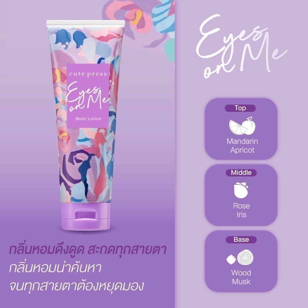 CUTE PRESS EYES ON ME BODY LOTION 250 g โลชั่นกลิ่นหอมดึงดูด สะกดทุกสายตา รูปที่ 2